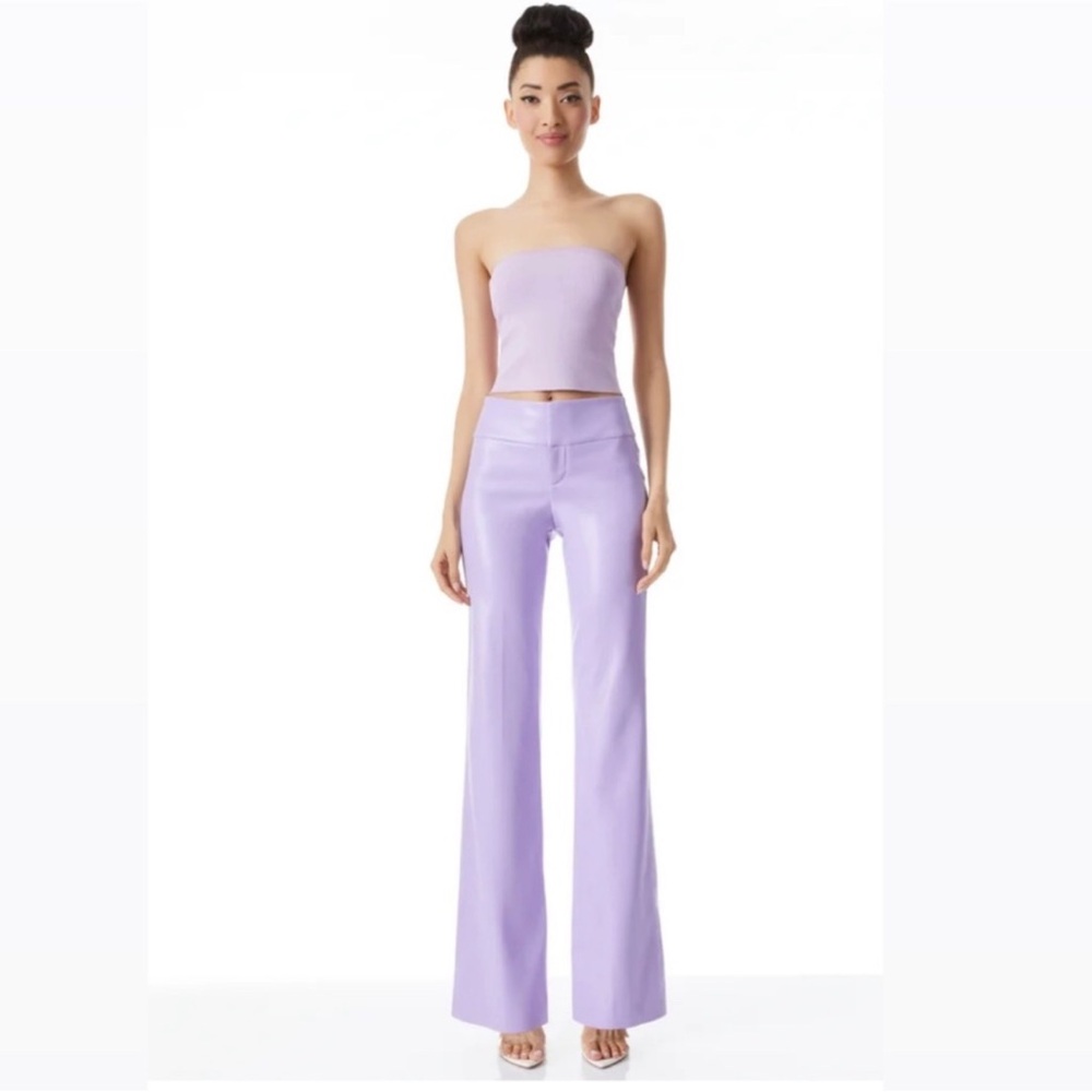 Alice + Olivia Vegan Leather Bootcut Pant